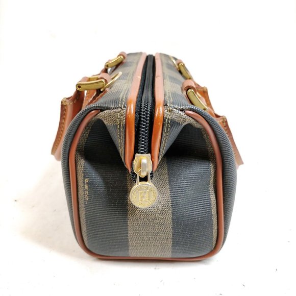 Sold elsewhere - Fendi Mini Pequin Boston Bag Brown Handles - Picture 3 of 16